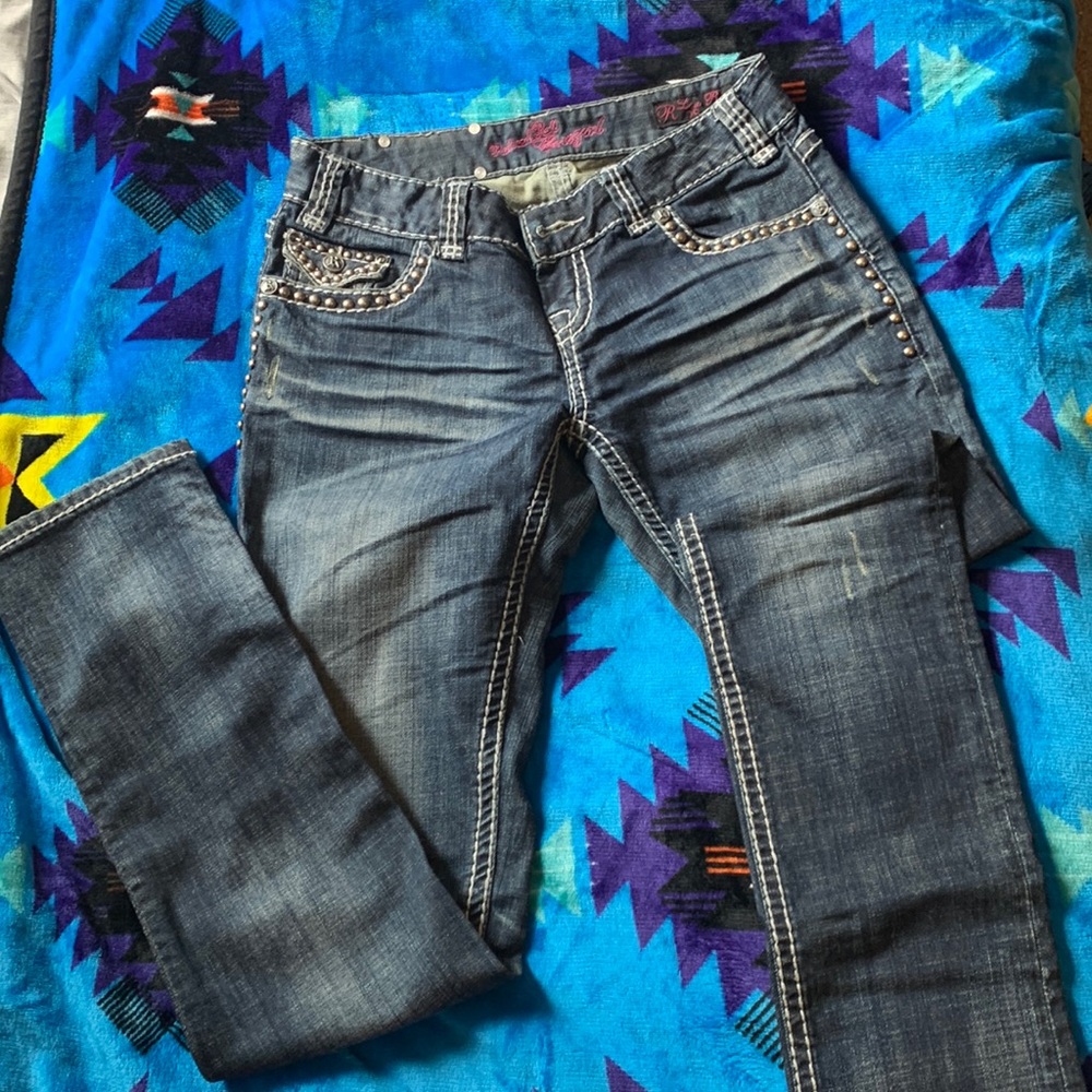 New without tags ladies straight leg rock & roll cowgirl jeans. 28 x 34